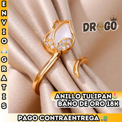 Anillo Tulipan™|Baño de Oro + Caja Gratis🌷